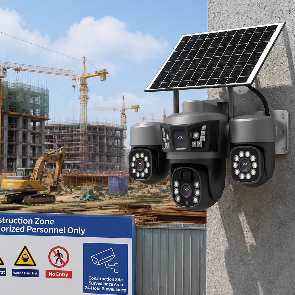 3 Lens Solar PTZ Security CCTV Camera: 6MP Ultra HD, Smart Full-Color Night Vision, 3 PTZ Lens, IP66 Waterproof, No electricity required, Solar Surveillance Camera for Yards, Garage, Orchards, Farm 3 Lens Solar PTZ Security CCTV Camera: 6MP Ultra HD, Smart Full-Color Night Vision, 3 PTZ Lens, IP66 Waterproof, No electricity required, Solar Surveillance Camera for Yards, Garage, Orchards, Farm