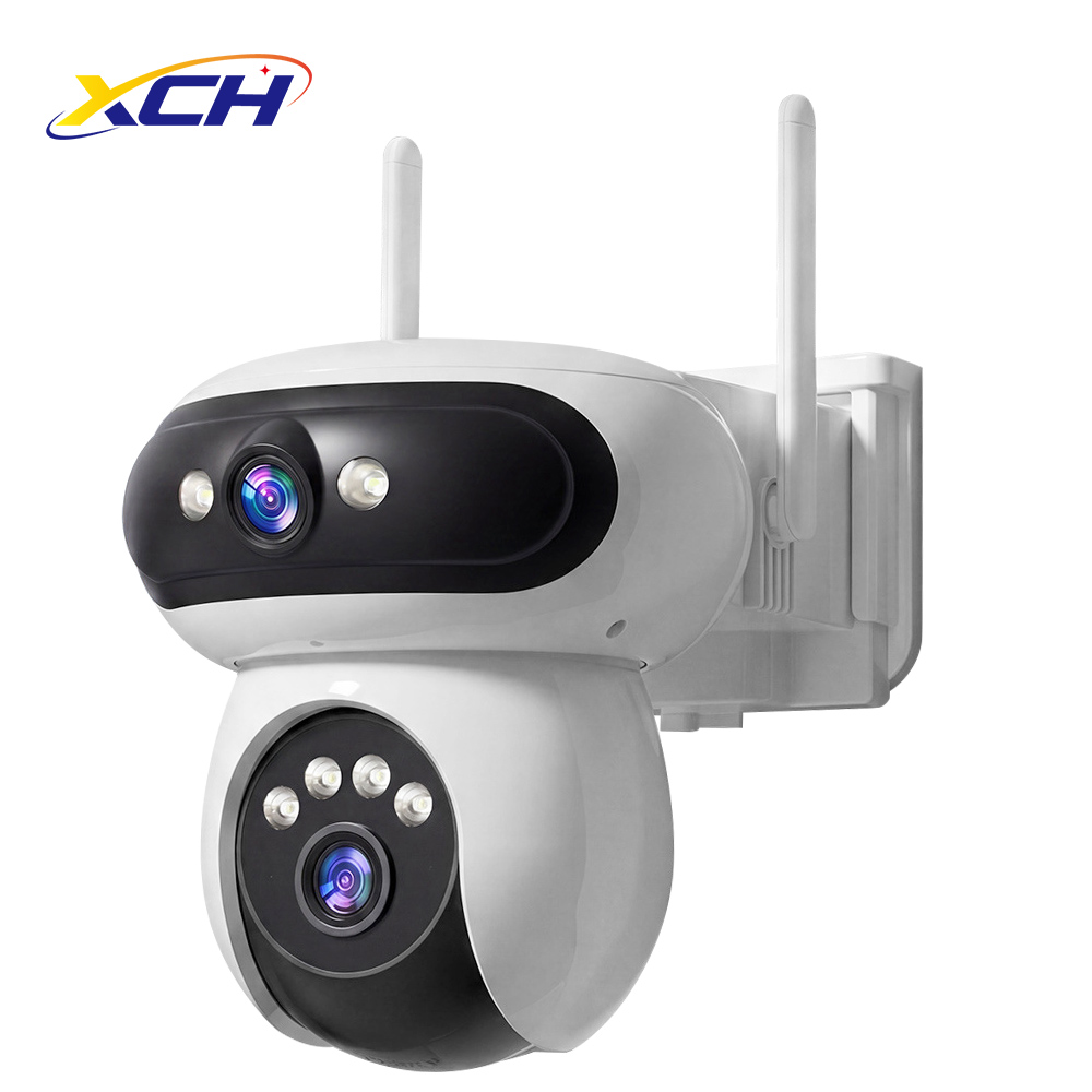 Black Light Full-Color Night Vision Camera, Dual-Lens 360° PTZ WiFi Security Camera: Wireless Dual-Lens PTZ Camera, Pan/Tilt Camera, PTZ Secur Surveillan, Premium Night Vision Surveillance for Villa, Factories, Warehouses, Parking lots