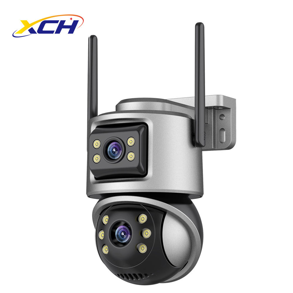 Dual-Lens 360° PTZ WiFi Security Camera: Wireless Dual-Lens PTZ Camera, Pan/Tilt Camera, Wireless Outdoor CCTV, PTZ Secur Surveillan, Outdoor PTZ Camera, WiFi PTZ Camera with Dual-Lens Monitoring for residential properties, shops, warehouses