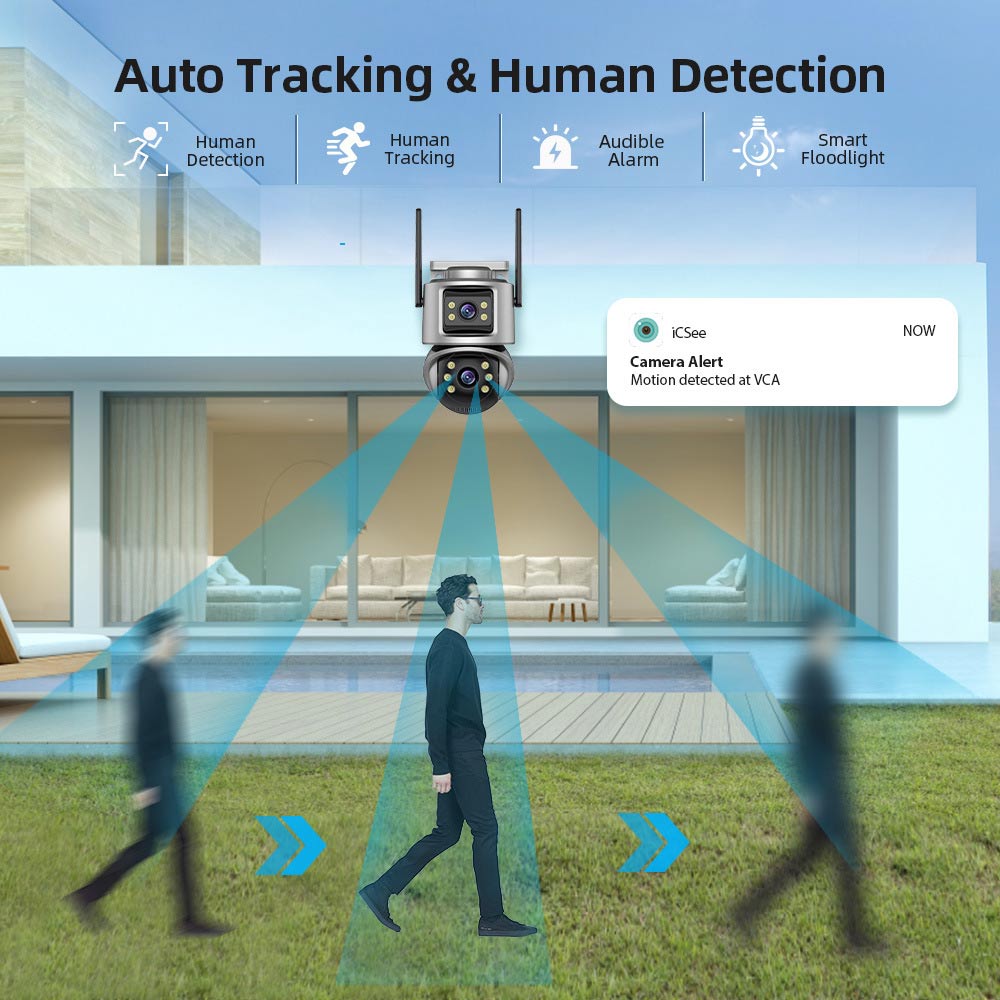 Dual-Lens 360° PTZ WiFi Security Camera: Wireless Dual-Lens PTZ Camera, Pan/Tilt Camera, Wireless Outdoor CCTV, PTZ Secur Surveillan, Outdoor PTZ Camera, WiFi PTZ Camera with Dual-Lens Monitoring for residential properties, shops, warehouses Dual-Lens 360° PTZ WiFi Security Camera: Wireless Dual-Lens PTZ Camera, Pan/Tilt Camera, Wireless Outdoor CCTV, PTZ Secur Surveillan, Outdoor PTZ Camera, WiFi PTZ Camera with Dual-Lens Monitoring for residential properties, shops, warehouses