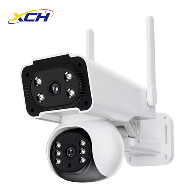 Dual-Lens WiFi PTZ Security Camera: Wireless Dual-Lens PTZ Camera, AI Dual-Lens Outdoor WiFi Camera, Dual-Lens Smart Security Camera, WiFi PTZ Camera with Dual-Lens Monitoring, Full-Color Night Vision, AI Motion Tracking, Security Camera for Villa