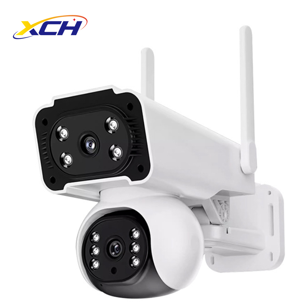 Dual-Lens WiFi PTZ Security Camera: Wireless Dual-Lens PTZ Camera, AI Dual-Lens Outdoor WiFi Camera, Dual-Lens Smart Security Camera, WiFi PTZ Camera with Dual-Lens Monitoring, Full-Color Night Vision, AI Motion Tracking, Security Camera for Villa