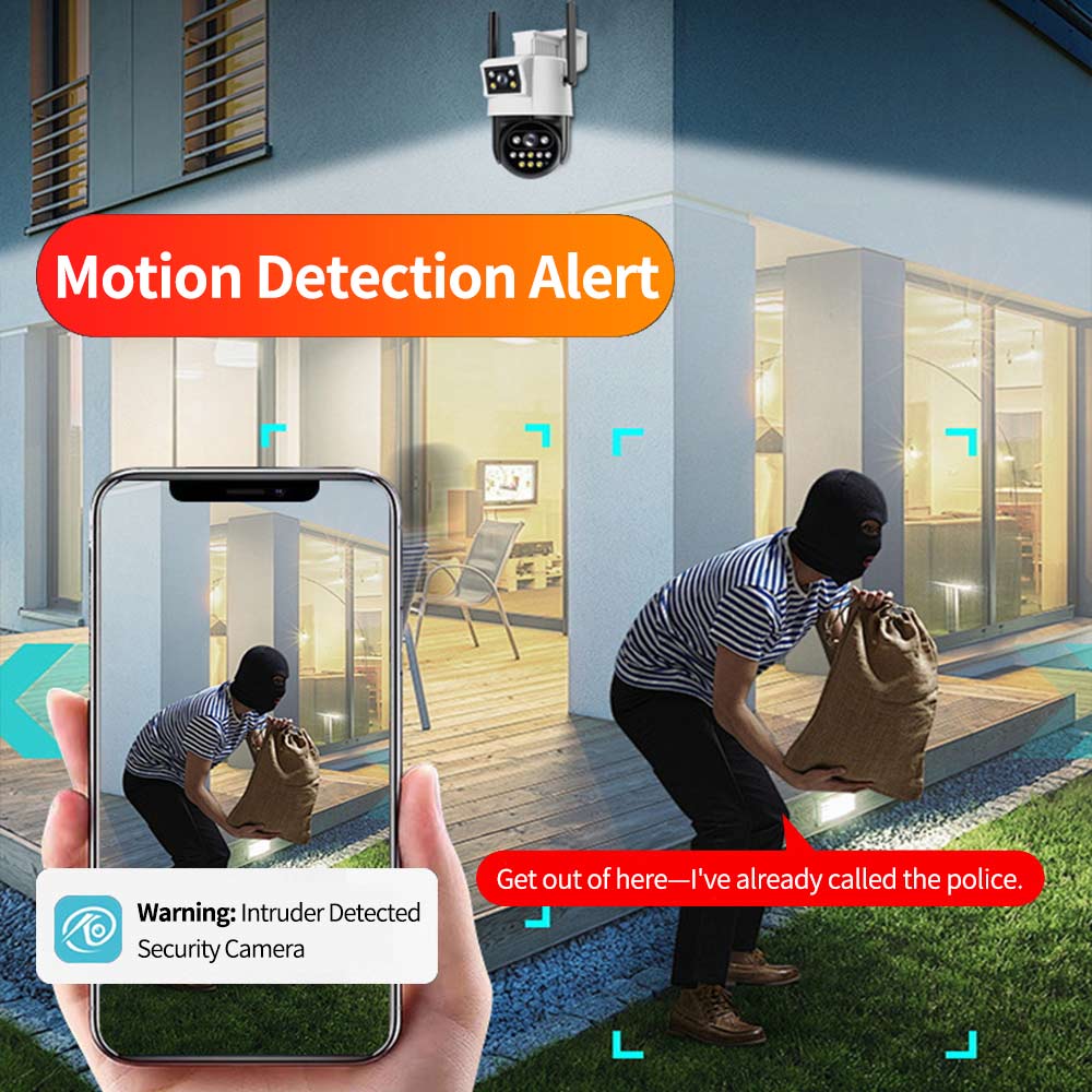 Smart Panoramic Dual-Lens PTZ WiFi Surveillance Camera: Wireless Dual-Lens PTZ Camera, Dual-Lens Smart Security Camera, WiFi PTZ Camera with Dual-Lens Monitoring, Outdoor Surveillance Camera for residential properties, shops, warehouses Smart Panoramic Dual-Lens PTZ WiFi Surveillance Camera: Wireless Dual-Lens PTZ Camera, Dual-Lens Smart Security Camera, WiFi PTZ Camera with Dual-Lens Monitoring, Outdoor Surveillance Camera for residential properties, shops, warehouses